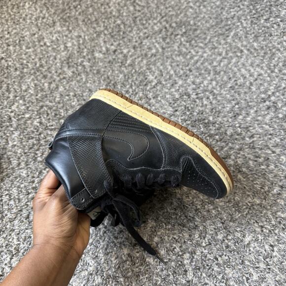 NNIKE 2014 DUNK SKY HI BLACK LEATHER SNAKE GS HIDDEN WEDGE Y2K Sneakers 6.5 - Picture 10 of 14
